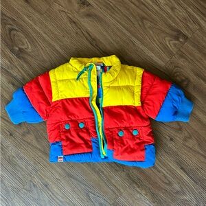Lego color block puffer jacket